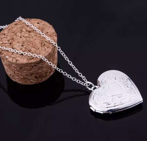 Sparkling Heart Shape Locket with 925 Sterling Silver Imported Filled Neck Chain
