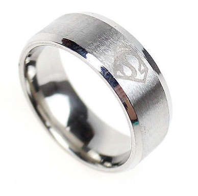 8mm Super Man Unisex Ring Stainless Steel Titanium Ring