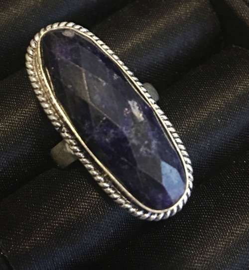 Pretty 925 Sterling Silver Imported Filled Gemstone Ring with 925 Marking