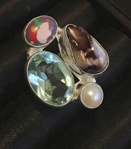 Sexy 925 Sterling silver Imported Filed Gemstone Ring with 925 Marking