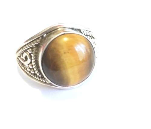 Stylish Tiger Eye Gemstone Set in Genuine 925 Sterling Silver Imported Ring