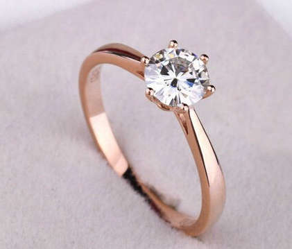 Shimmering Diamante Set in 18ct Rose Gold Imported Filled Ring