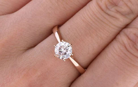 Shimmering Diamante Set in 18ct Rose Gold Imported Filled Ring