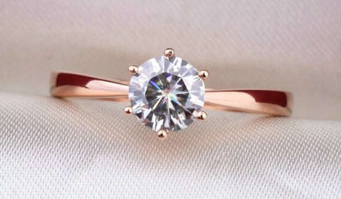 Shimmering Diamante Set in 18ct Rose Gold Imported Filled Ring