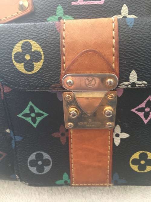 GENUINE Authentic  LOUIS VUITTON Speedy  Hand bag Monogram Multicolor Noir M92642