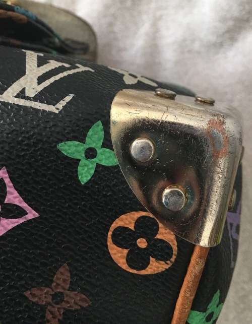 GENUINE Authentic  LOUIS VUITTON Speedy  Hand bag Monogram Multicolor Noir M92642