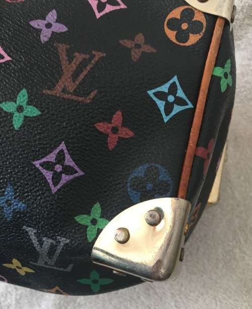 GENUINE Authentic  LOUIS VUITTON Speedy  Hand bag Monogram Multicolor Noir M92642