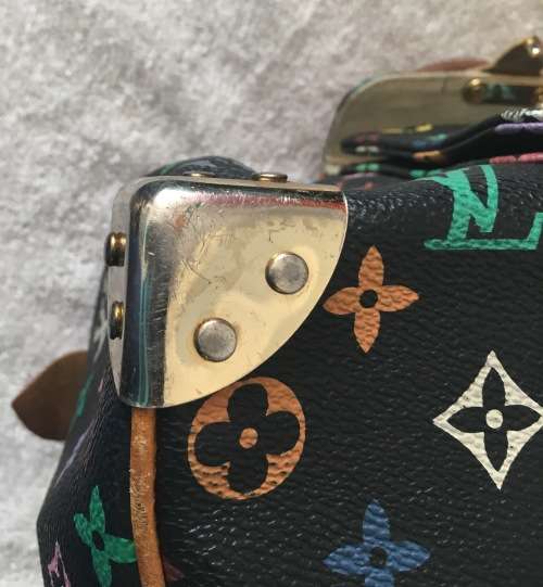 GENUINE Authentic  LOUIS VUITTON Speedy  Hand bag Monogram Multicolor Noir M92642