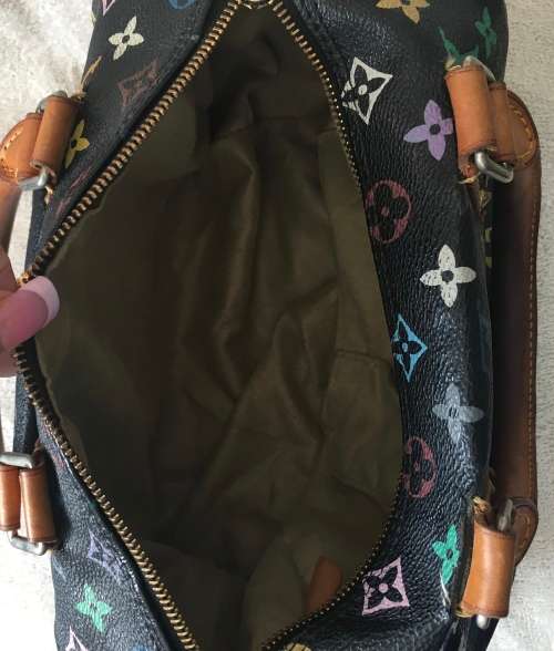 GENUINE Authentic  LOUIS VUITTON Speedy  Hand bag Monogram Multicolor Noir M92642