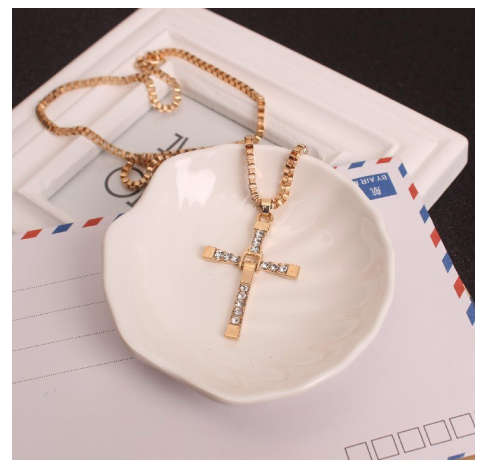 Stylish Sim Diamonds Set in 18ct Unisex Yellow Gold Filled Cross with  Free Matching Neck Chain