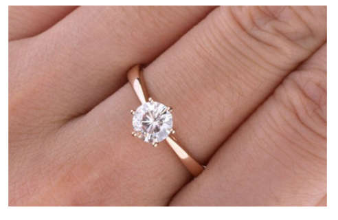 Elegant Cr.Diamond  Set in 18ct Rose Gold Imported Filled Ring