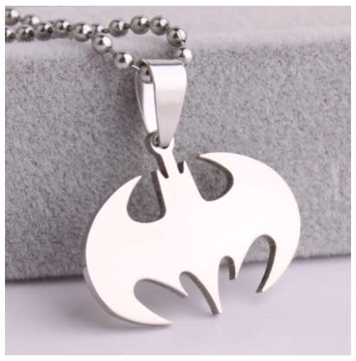 Batman Superhero Pendant 316L  Stainless Steel Unisex Necklace Chain Imported