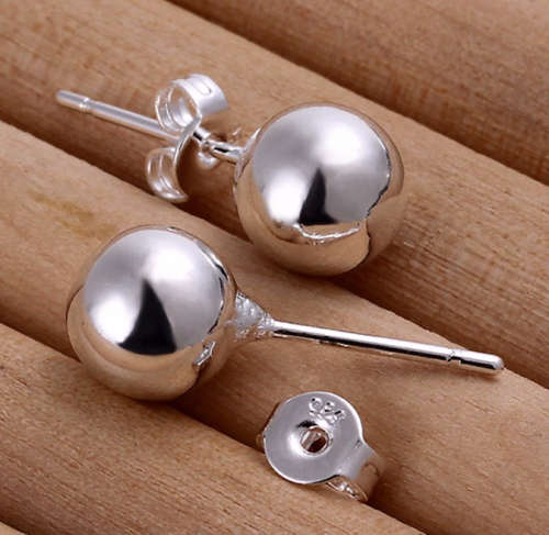 Petite ** Princes ** 8mm  Ball Bead Imported Stud Earrings