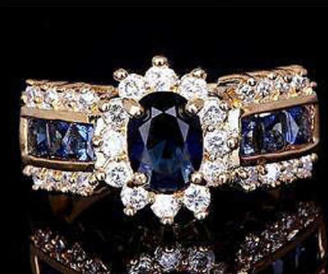 ** SissyGirls ** Flashing Blue Cr. Sapphire Imported Ring
