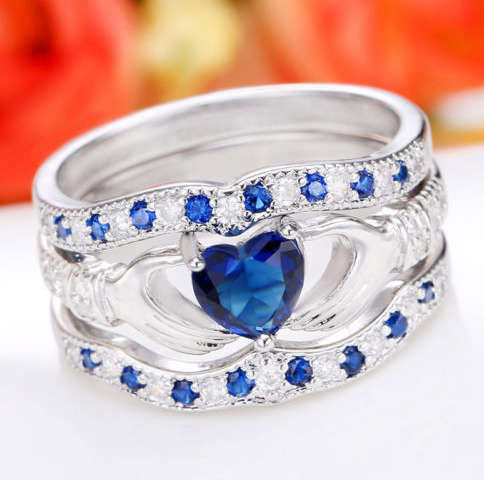 ** SissyGirls ** Attractive Imported 3 in 1 Cr.Sapphire Ring