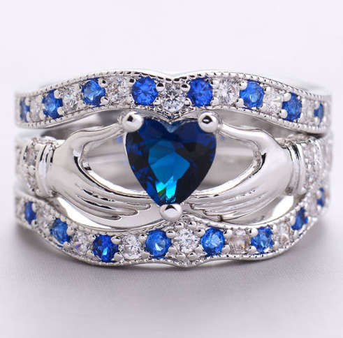 ** SissyGirls ** Attractive Imported 3 in 1 Cr.Sapphire Ring