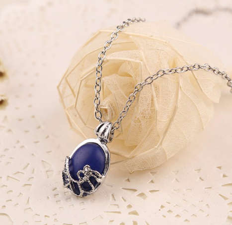 Dazzling Imported Bohemian Blue Gemstone Pendant with Matching Neck Chain