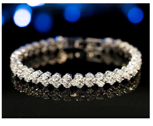 SuperB** New Arrival** (SISSY-GIRLS) Imported White Gold Filled Crystal Bracelet