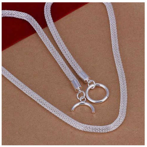 Charming 925 Sterling Silver Imported Filled Mesh Neck Chain