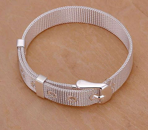 Sparkling 925 Sterling Silver Imported Filled Mesh Bracelet/Bangle