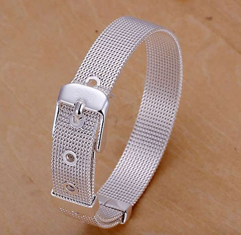 Sparkling 925 Sterling Silver Imported Filled Mesh Bracelet/Bangle