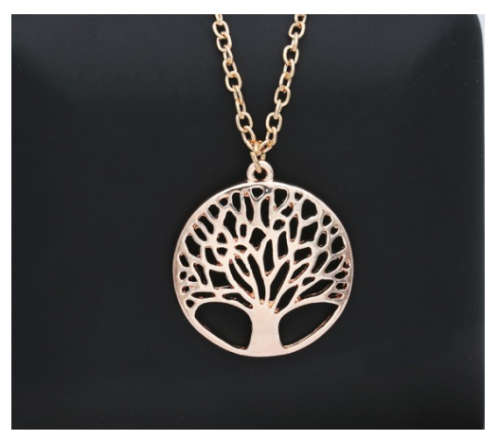 Fancy (SISSYGIRLS) Yellow Gold  Tree Of Life Imported Filled Neck Chain