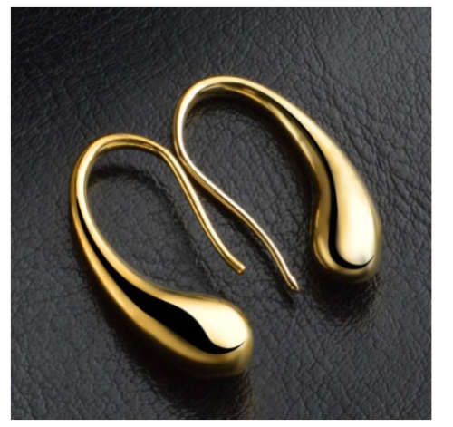 Elegant Tear Drop Yellow Gold Imported Filled Earrings