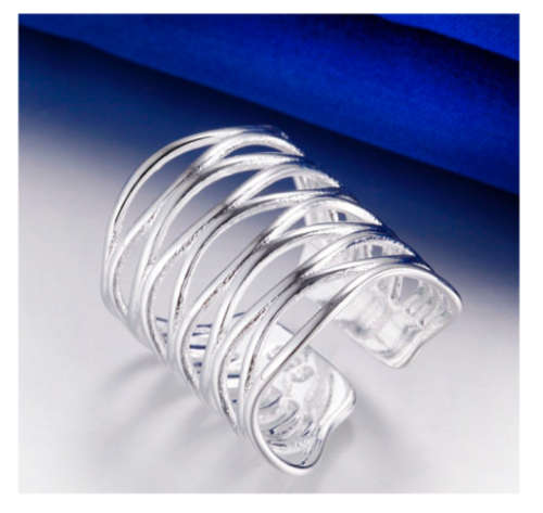 Stylish Woven 925 Sterling Silver Imported Filled Ring with 925 Marking