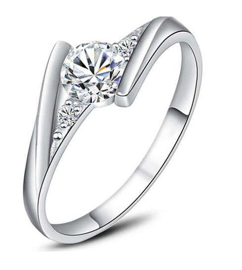 Gorgeous Cr. Diamond Set in 925 Silver Imported Filled Ring with 925 Stamp