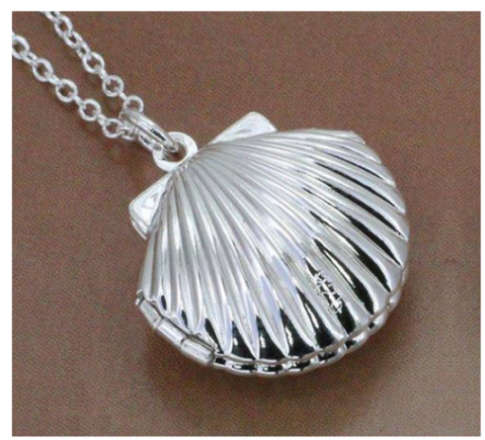 ** Flashing **New Shell Box Secret Pendant with Matching Necklace Chain