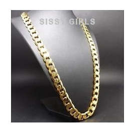 Flashing  Ancient 7mm Yellow Rolled Gold Imported Unisex  Neck Chain