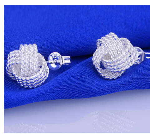 Petite Woven **SissyGirls** 925 Sterling Silver Imported Filled Earrings