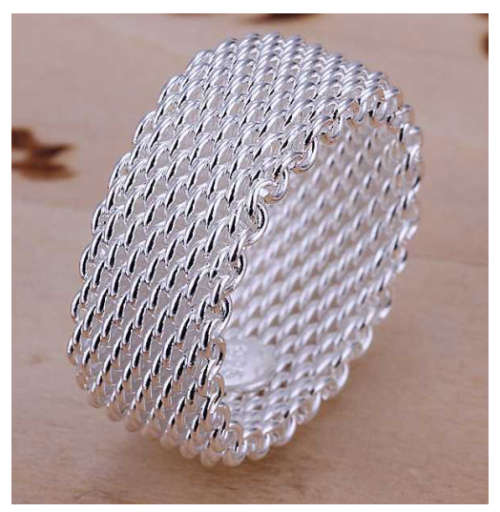 Sparkling Unisex Shelly's Somerset Mesh Imported   Ring