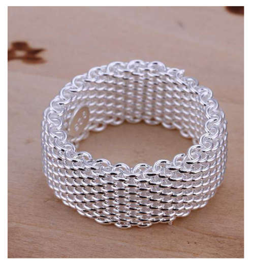 Sparkling Unisex Shelly's Somerset Mesh Imported   Ring