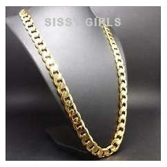 Flashing Ancient 7mm Yellow Rolled Gold Imported Unisex Neck Chain