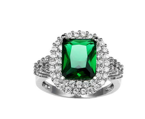 Gorgeous Sim.Diamond & Peridot Gemstone Ring