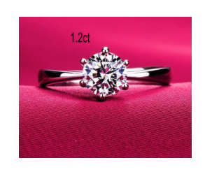 Popular 1.2ct Sim. Diamond Set in 925 Sterling Silver Imported Filled Ring