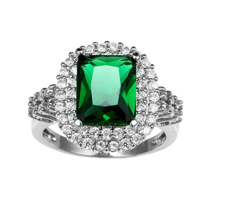 Gorgeous Sim.Diamond & Peridot Gemstone Ring