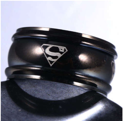 Impressive Titanium Black Superman Imported Stainless Steel Wedding/Engagement Ring