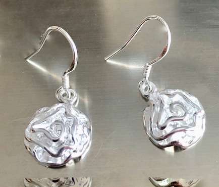 Stylish 925 Sterling Silver Imported Filled Rose Drop Earrings
