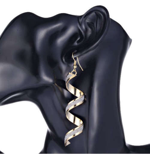Fantastic Yellow Gold Newly Imported with Silver Glitter Earrings