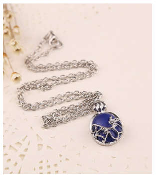 Dazzling Imported Bohemian Blue Gemstone Pendant with Matching Neck Chain