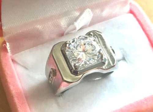 Exquisite  Sim Diamond Set in 925 Sterling Silver Ring Imported Filled Jewelry
