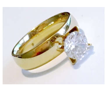 Bianca's Solitaire Cr Diamond  Engagement 18ct Yellow Imported Rolled Gold Ring