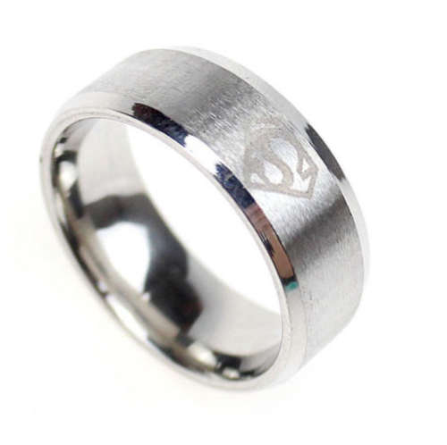 8mm SuperMan Unisex Stainless Steel Internationally Imported Ring