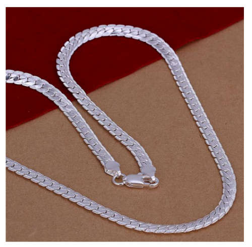 Sparkling Unisex (50cm) 925 Sterling Silver Neck Chain with 925 Marking Imported Filled Jewelry