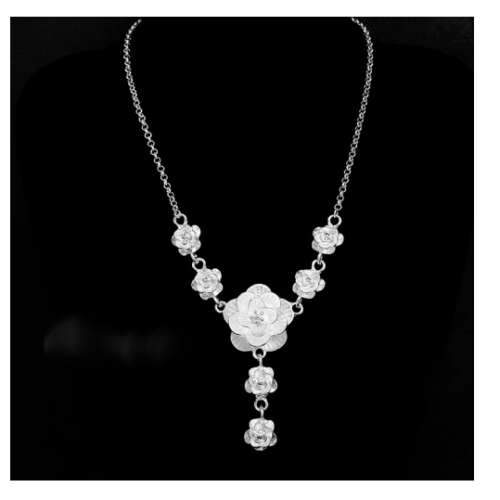 Gorgeous 925 Sterling Silver Rose Neck Chain Imported Filled Jewellery