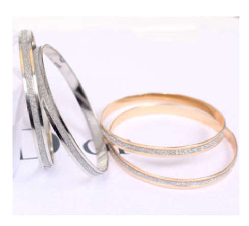 Gorgeous 6mm Imported 2 Gold or 2 Silver Glitter Bangles