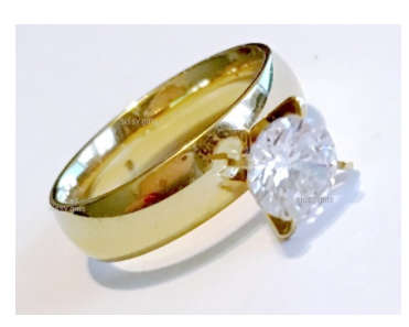 Bianca's Solitaire Cr Diamond Engagement 18ct Yellow Imported Rolled Gold Ring