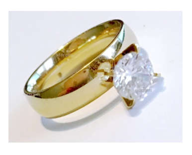 Bianca's Solitaire Cr Diamond Engagement 18ct Yellow Imported Rolled Gold Ring